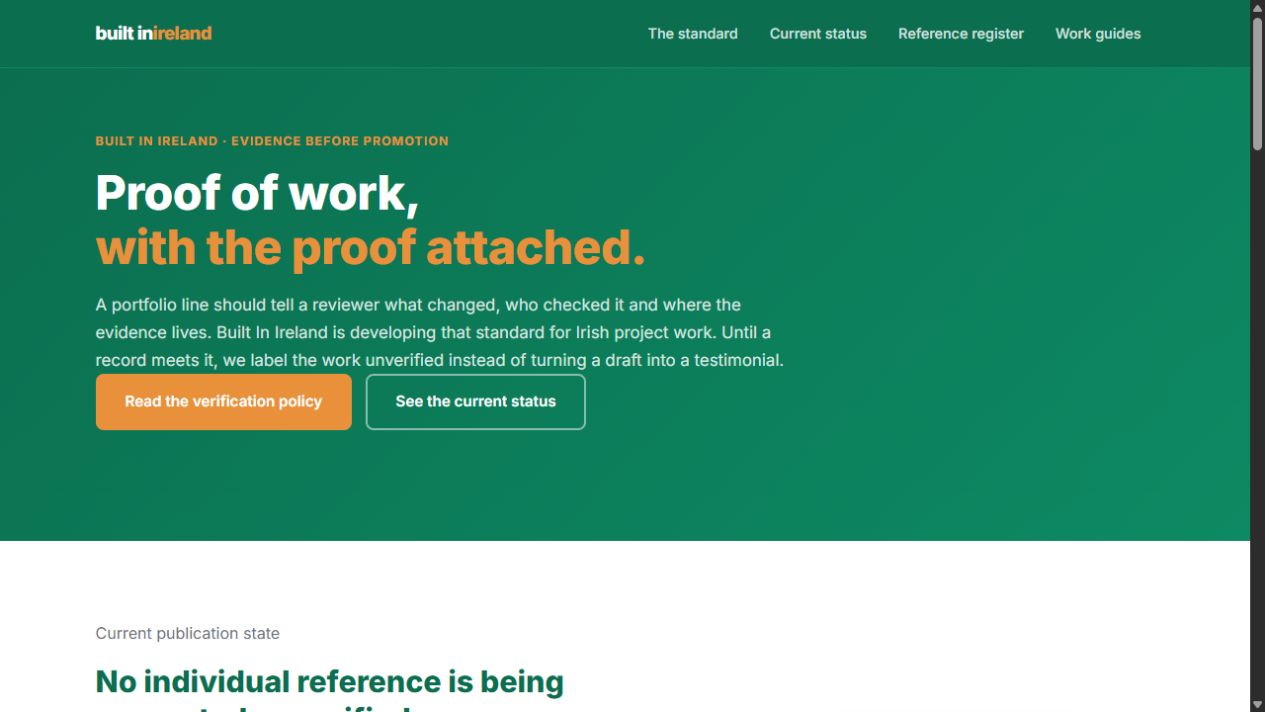 BuiltInIreland.ie platform homepage